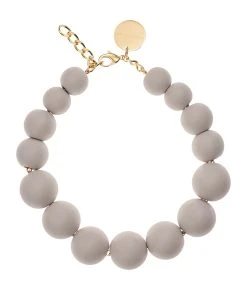 VANESSA BARONI Collier Beads Gris Mate