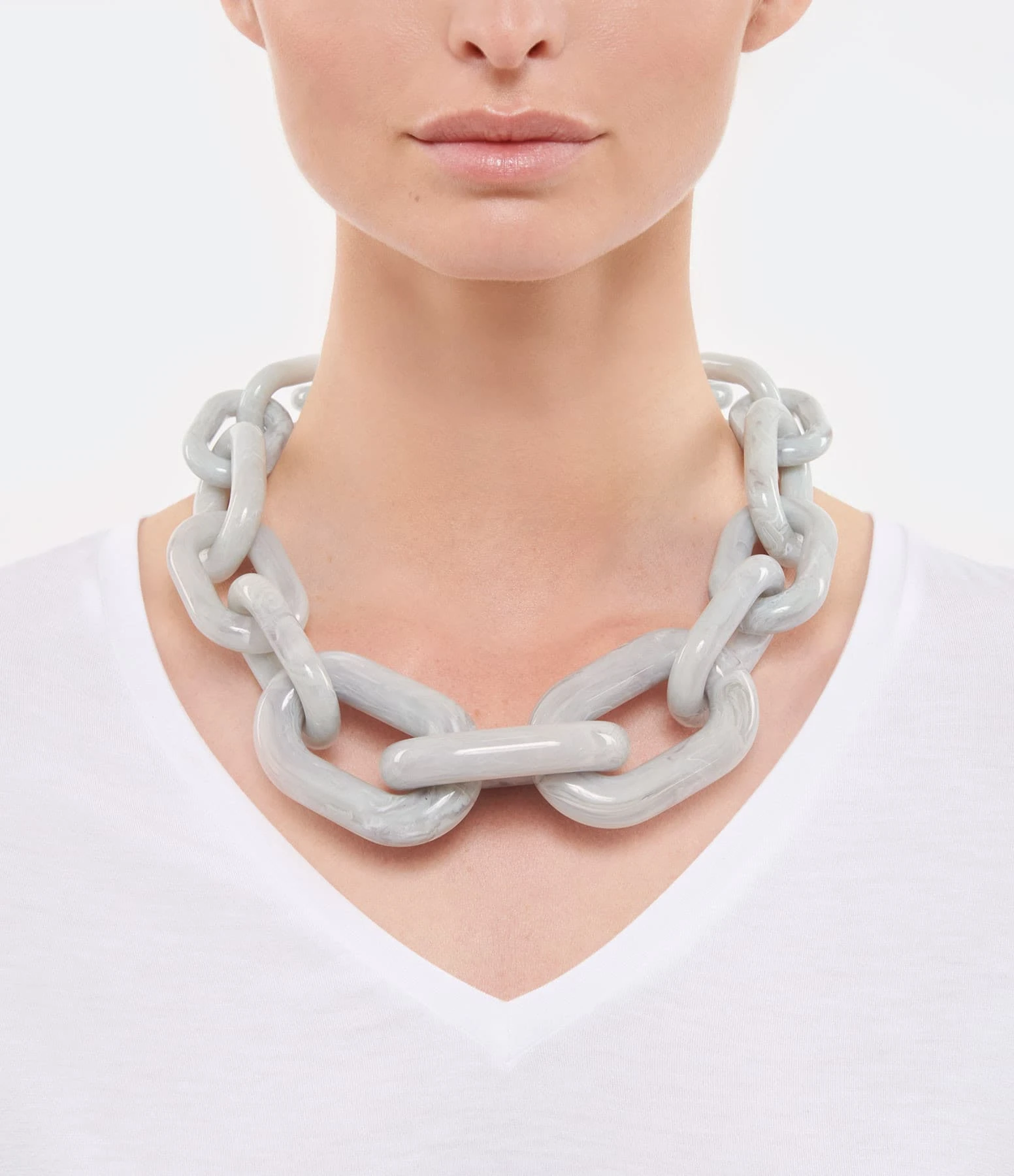 VANESSA BARONI Collier Big Gris Marbré 3 VANESSA BARONI Collier Big Gris Marbré – Image 3