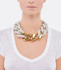 VANESSA BARONI Collier Great Gris Clair Doré -Shaker Jewels Magasin vbaro look20210916 305