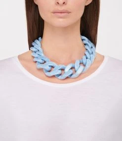 VANESSA BARONI Collier Great Bleu Ciel Marbré -Shaker Jewels Magasin vbaro look20220420 190
