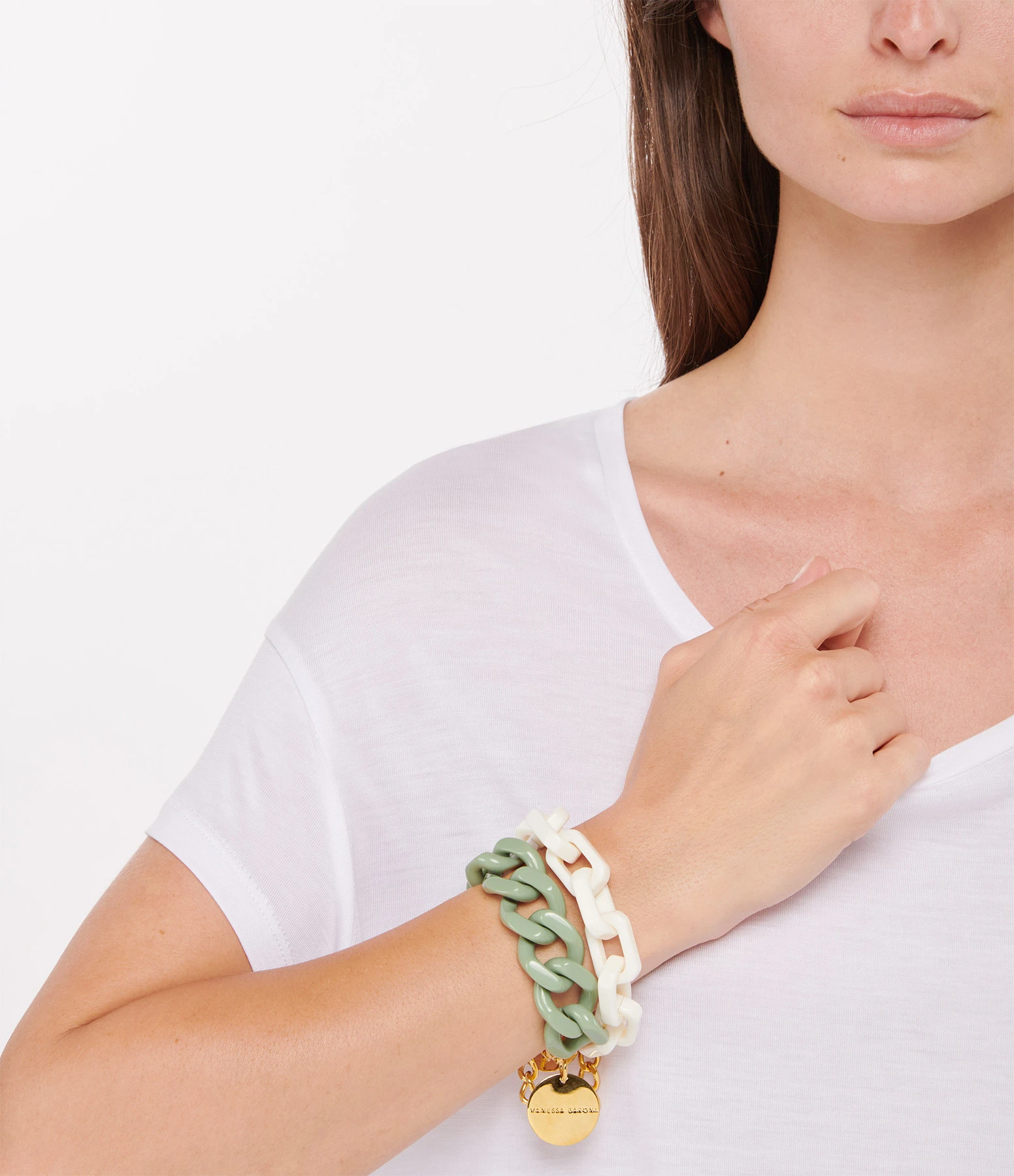 VANESSA BARONI Bracelet Great Flat Vert Menthe 3 VANESSA BARONI Bracelet Great Flat Vert Menthe – Image 3