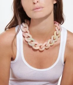 VANESSA BARONI Collier Big Flat Néon Rainbow -Shaker Jewels Magasin vbaro look20220624 218