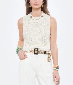 Vanessa Bruno Ceinture PM Raphia Sable Noir, Exclusivité Lulli -Shaker Jewels Magasin vbrun look20220309 76