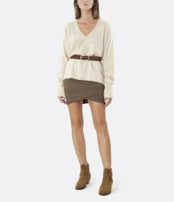 Vanessa Bruno Ceinture 35mm Cuir Suédé Chocolat -Shaker Jewels Magasin vbrun look20220718 396