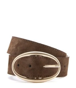 Vanessa Bruno Ceinture 35mm Cuir Suédé Chocolat