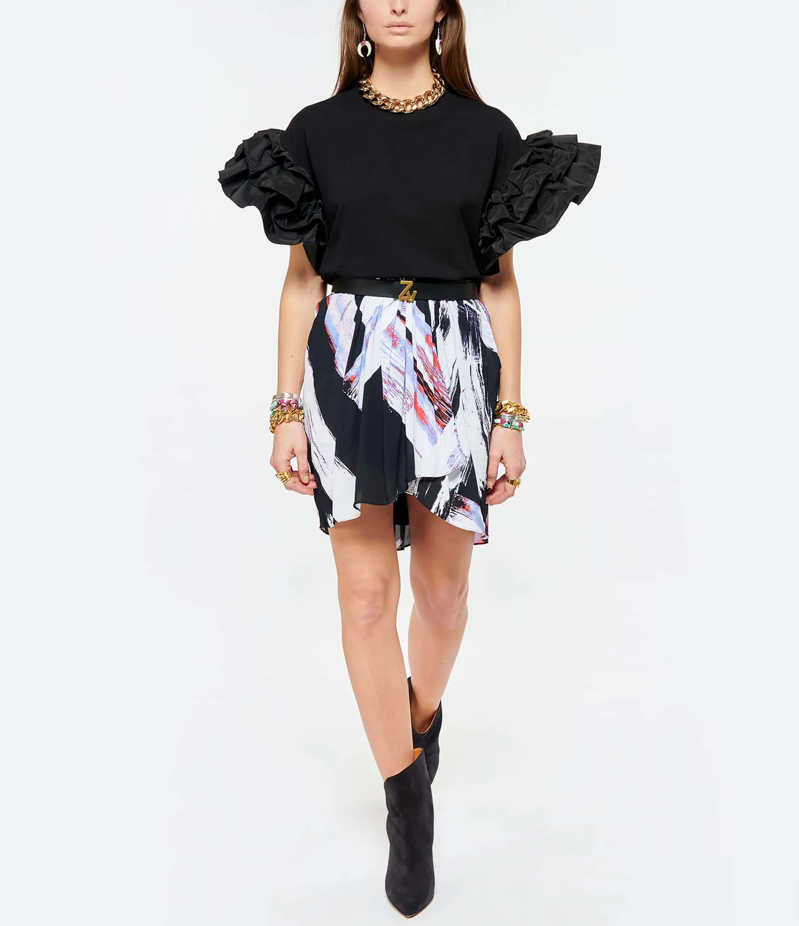 Zadig & Voltaire Ceinture ZV Initiale La Belt PM Cuir Noir 4 Zadig & Voltaire Ceinture ZV Initiale La Belt PM Cuir Noir – Image 4