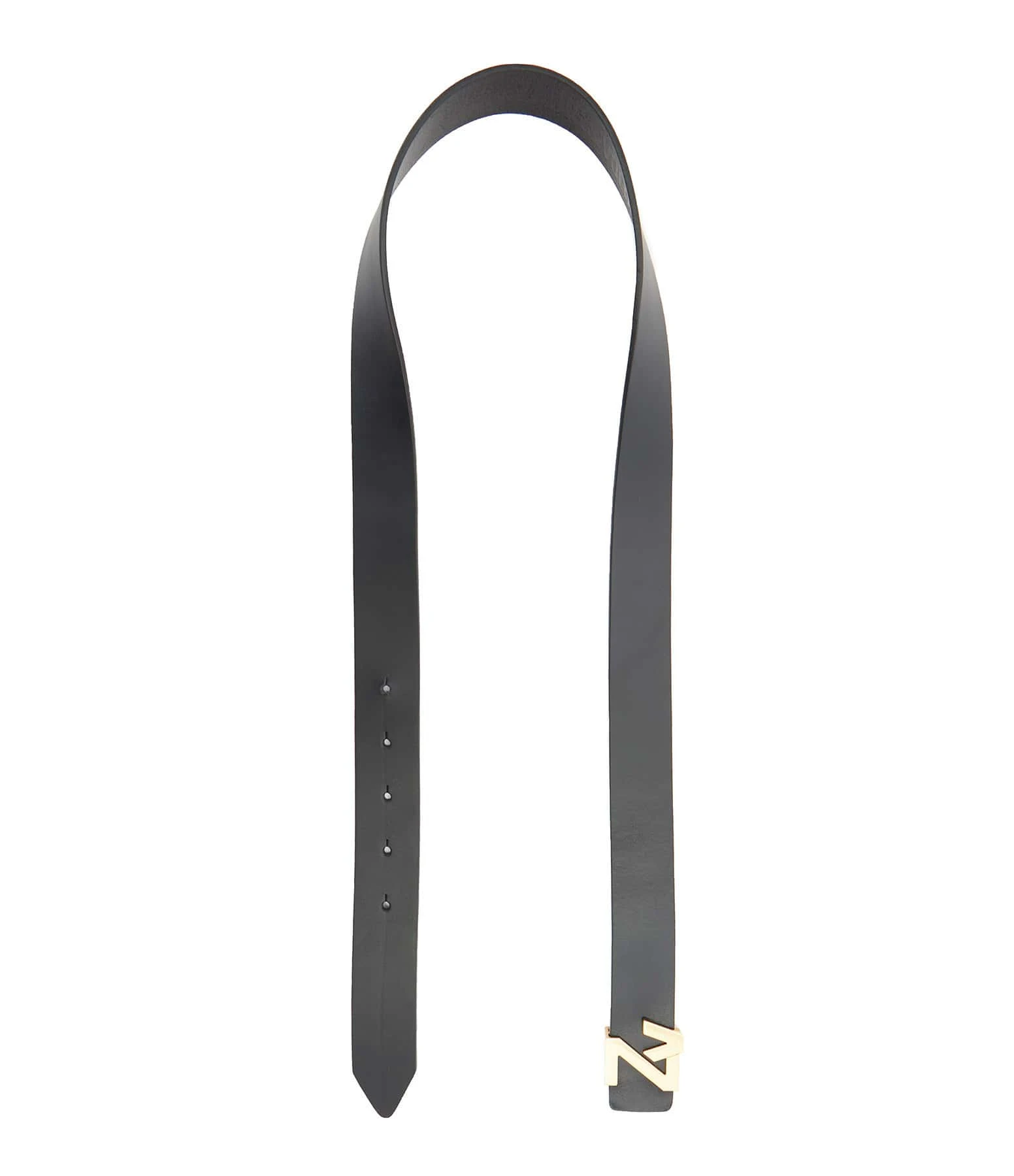 Zadig & Voltaire Ceinture ZV Initiale La Belt PM Cuir Noir 2 Zadig & Voltaire Ceinture ZV Initiale La Belt PM Cuir Noir – Image 2